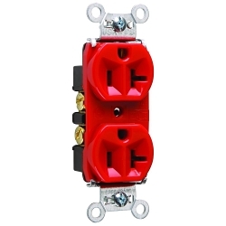 P&S 5362-RED RECP DUP 20A 125V S+B WIRE RED