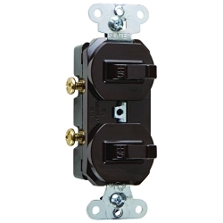 P&S 690-G COMBO 2SW 1P 15A 120/277V W/GRD BN