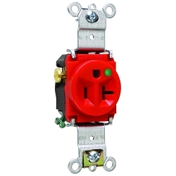 P&S 8301-RED HOSP GRD SGL RECEPT 20A 125V RED
