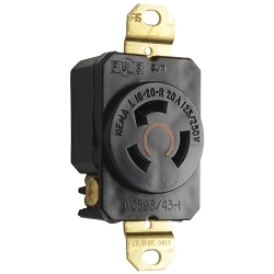 P&S L1020-R TURNLOK RECEPTACLE 3W 20A 125/25