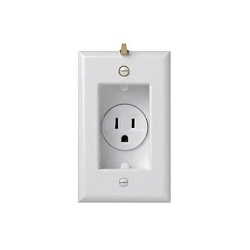 P&S S3713-GRY RECP RECESS 15A/125V GRY W/PL