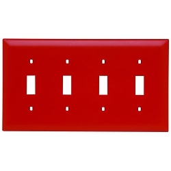 P&S TP4-RED TRADEMASTER WALL PLATE 4G 4 TOGGLE