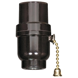 SATCO 80-1108 SOCKET MEDIUM BASE BRASS ON-OFF