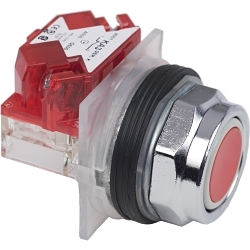 SQD 9001KR1RH6 PB METAL RED FLUSH SPR RET 1NC