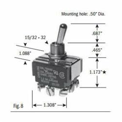 SEL-SW SS212A-BG 3PDT 3 POLE 15A 125V BAT ON-OFF