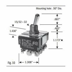 SEL-SW SS220-BG TOGGLE SWITCH 4PDT ON-OFF-ON 15