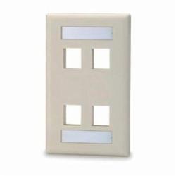 SIGNAMAX SKFL-4-WH 4-POR T SINGLE GANG KEYSTONE FACEPLATE W/ LABELING WHI
