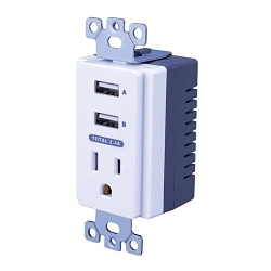VANCO USBWP5V DUAL USB IN-WALL CHARGER WITH AC-