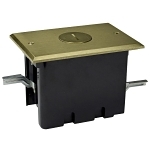 ALLIED FB-1 FLOOR BOX RECT. SIMPLEX DEV BRASS
