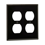 EAGLE 5150BK WALLPLATE 2G DUPLEX RECP NYLON STD