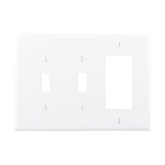 EAGLE PJ226W WALLPLATE 3G 2TOGGLE/DECO POLY MID