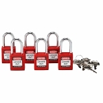BRADY 105890 SFTY PADLOCK 1.5-IN RED KA 6/