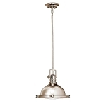 KICHLER 2665PN PENDANT 1LT POLISHED NICKEL