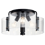 KICHLER 42955BK SEMI FLUSH 3LT BLK