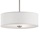 KICHLER 43675NI SEMI FLUSH 3LT BRSHD NCKL