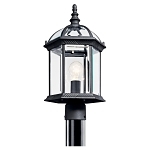 KICHLER 49187BK OUTDOOR POST MT 1LT BLACK