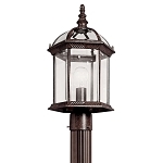 KICHLER 49187TZ OUTDOOR POST MT 1LT TANNERY BRON