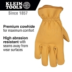 KLEIN 60605 COWHIDE LEATHER GLOVES X-LARGE