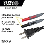 KLEIN 69357 AC PLUG TO BANANA JACKS