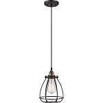 SATCO 60-5501 VINTAGE 1 LIGHT CAGED PENDANT VINT