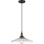 SATCO 60-5508 VINTAGE 1 LIGHT PENDANT WITH CLEAR
