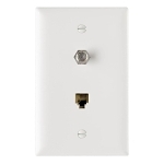 P&S TPTELTV-W 1 TELE/1 F TYPE COAX IN 1G TP PLT