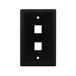 P&S WP3402-BK 1G WALL PLATE 2-PORT BK (M10)