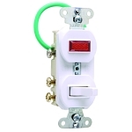 P&S 695-WG COMBO SW 3W 15A120V PILOT LT 1/25 GR