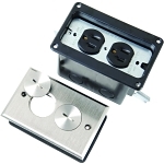 P&S FB1-TR-DR-N FLOOR BOX SG DUPLEX RECPT NICK