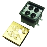 P&S FB2-TR-DR2-B FLOOR BOX 2G 2 DUPLEX RECPT BR