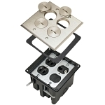 P&S FB2-TR-DRKS4-N FLOOR BOX 2G DUPLEX RECP