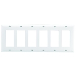 P&S SP266-W SMOOTH WALL PLATE 6G SPLEX WHITE
