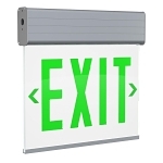 RAB EXITEDGE-1G  EDGELIT  EXIT 1FACE GREEN-L CLEAR-PANEL ALUMINUM-HOUSING