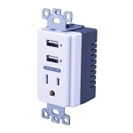 VANCO USBWP5V DUAL USB IN-WALL CHARGER WITH AC-